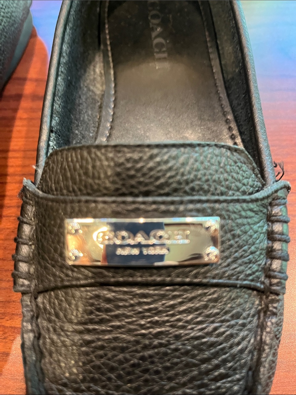 Coach Black Leather Loafers - Picture 6 of 8